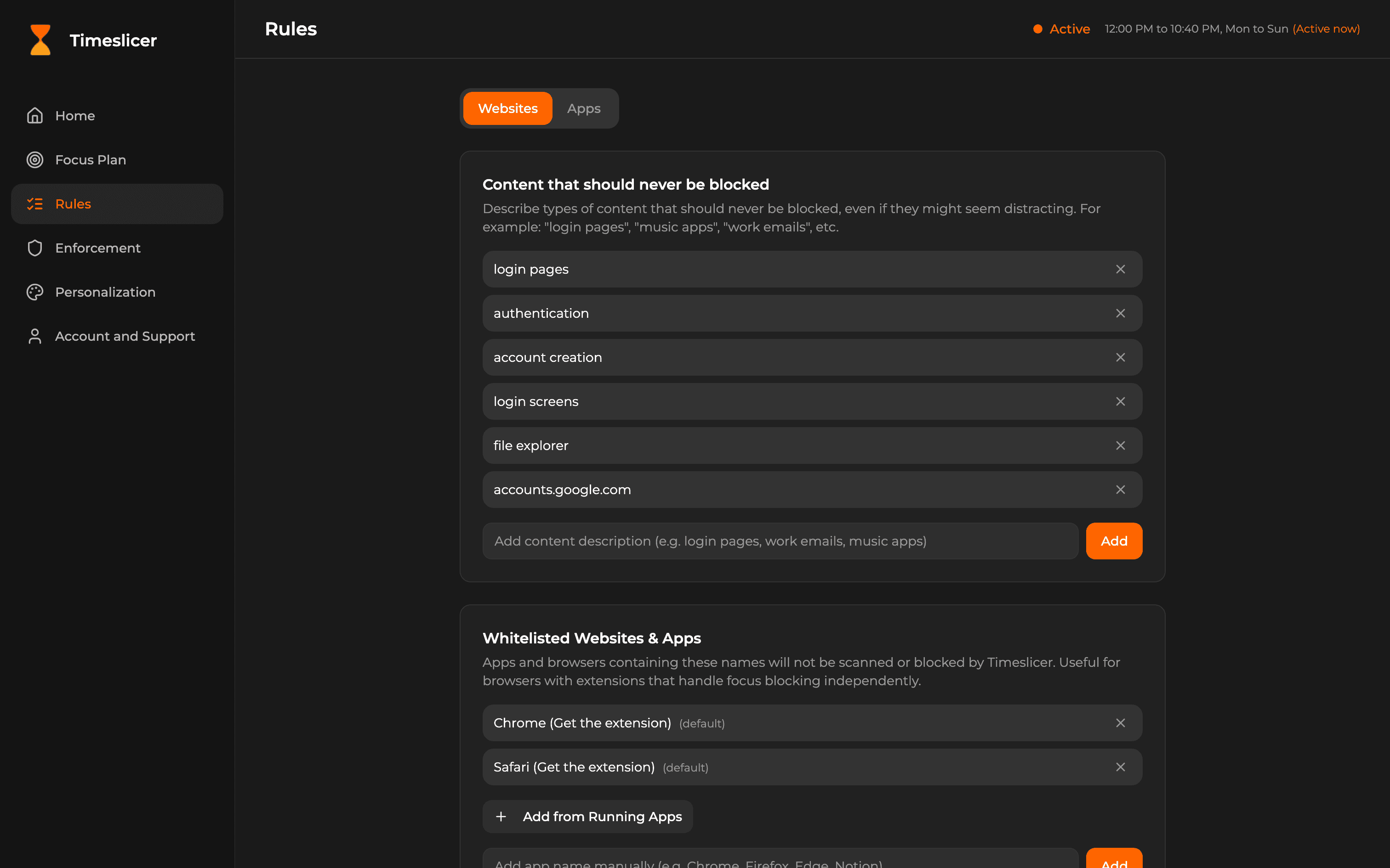 Rules Configuration